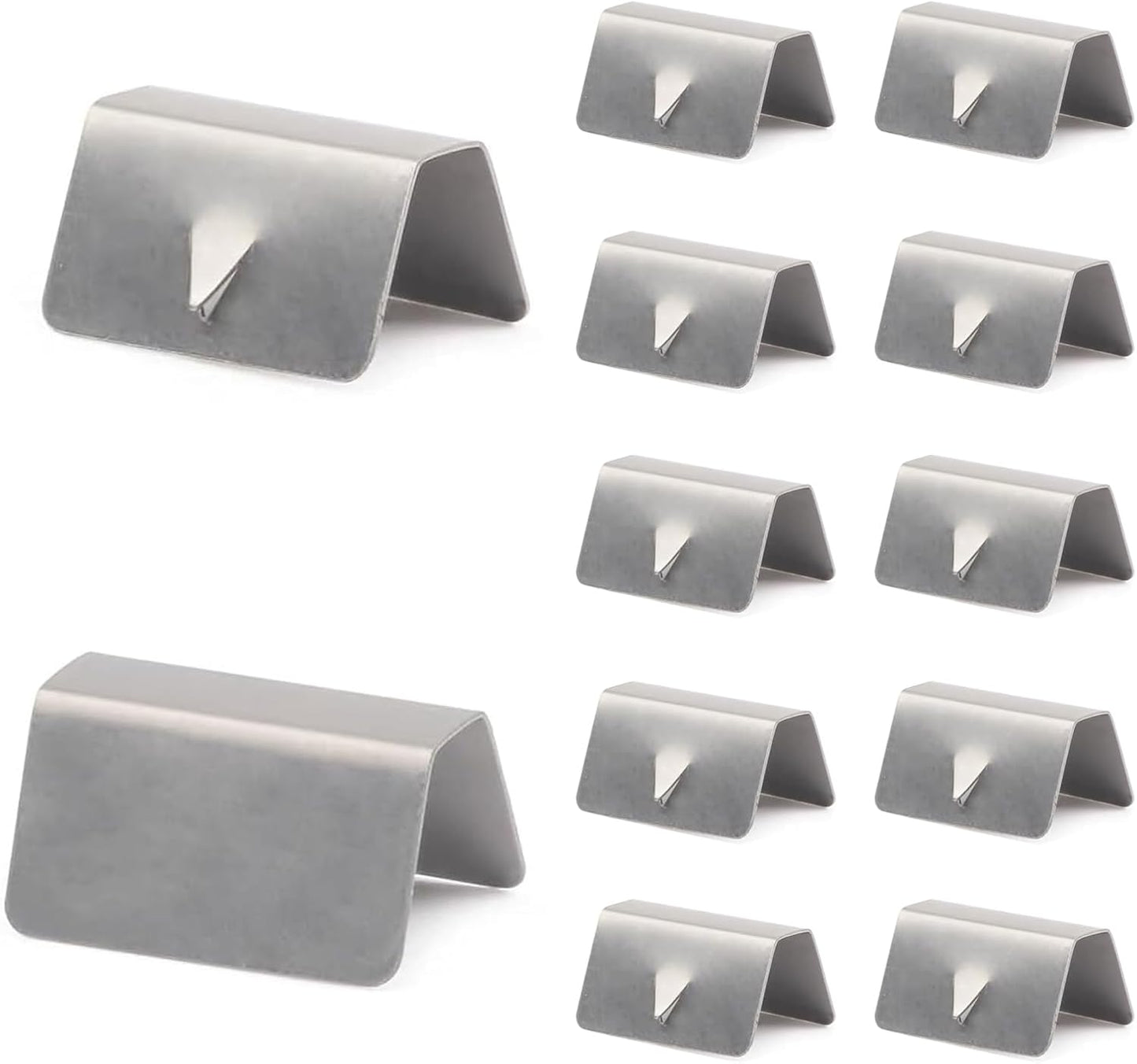 12 Clips Parabrisas Acero Inox 0.78x0.59pulg