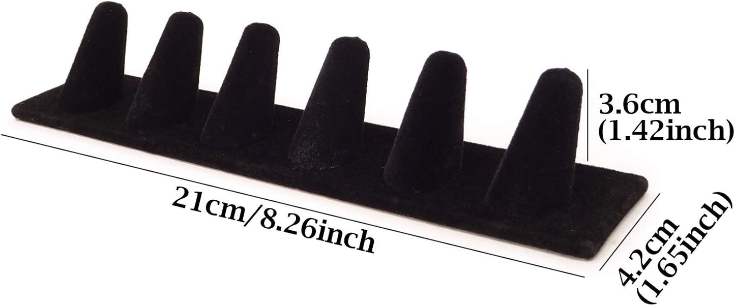 Soporte anillo terciopelo negro 6"