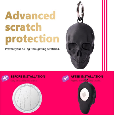 Funda protectora para AirTag llavero portátil negro