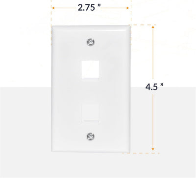 Placa pared Keystone Jack 2 puertos blanco
