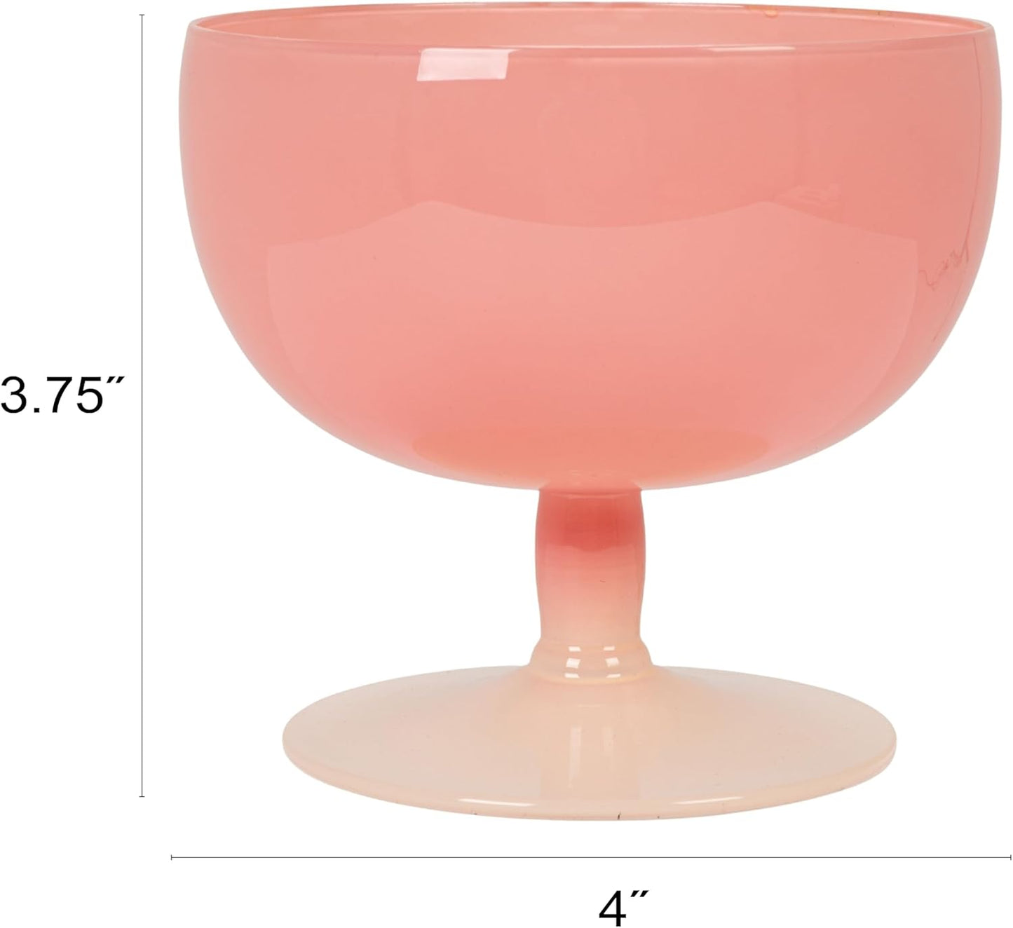 6 Pzas Vino Vidrio Tono Doble Rosa Blanco