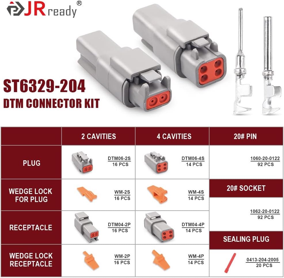 Conector DTM impermeable 2 y 4 pines 16-22 AWG