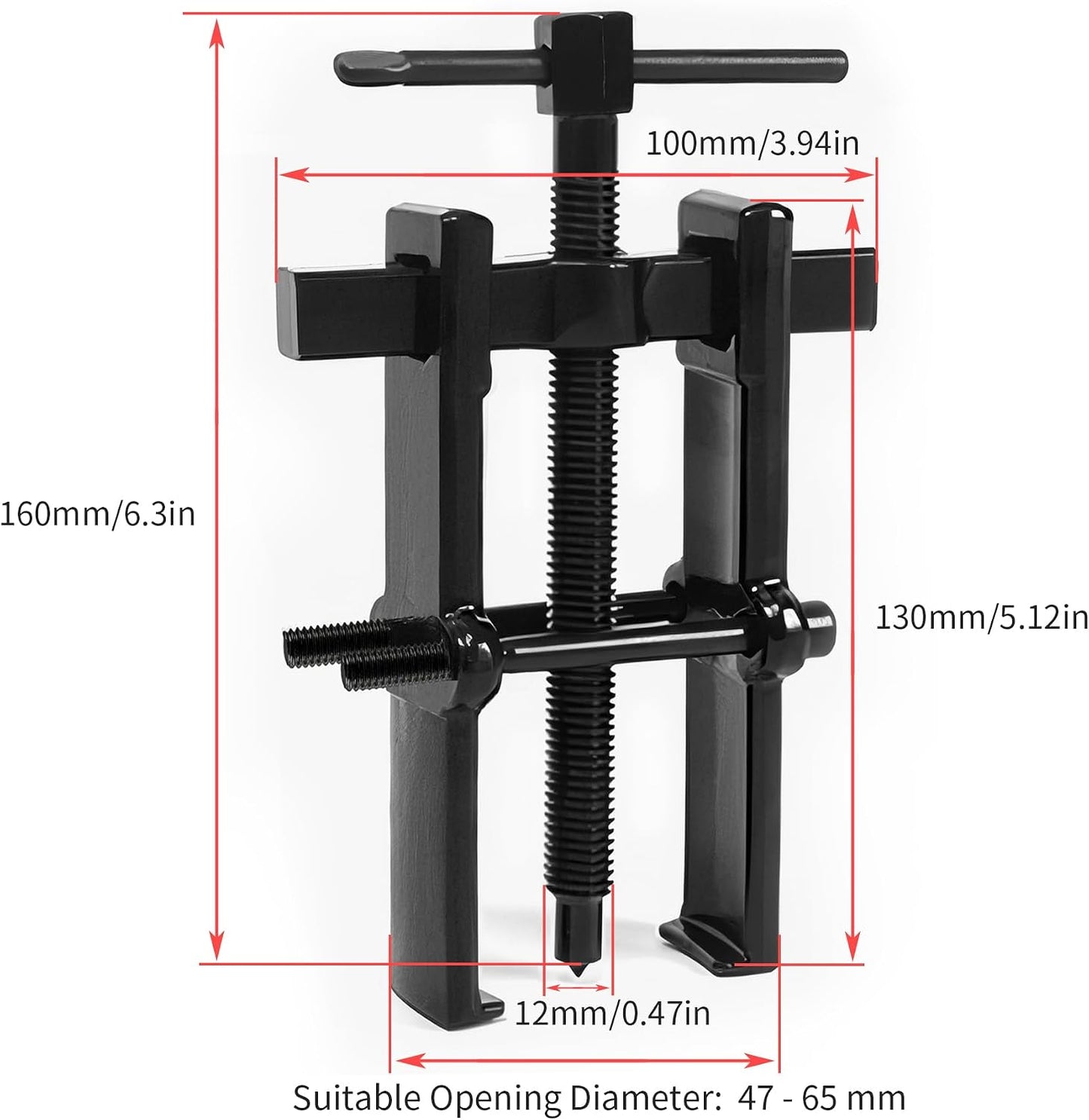 Extract. rodamiento 2.5" universal tornillo T acero alto