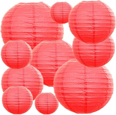 Linterna papel redonda plegable reutilizable colgante 10 pzas