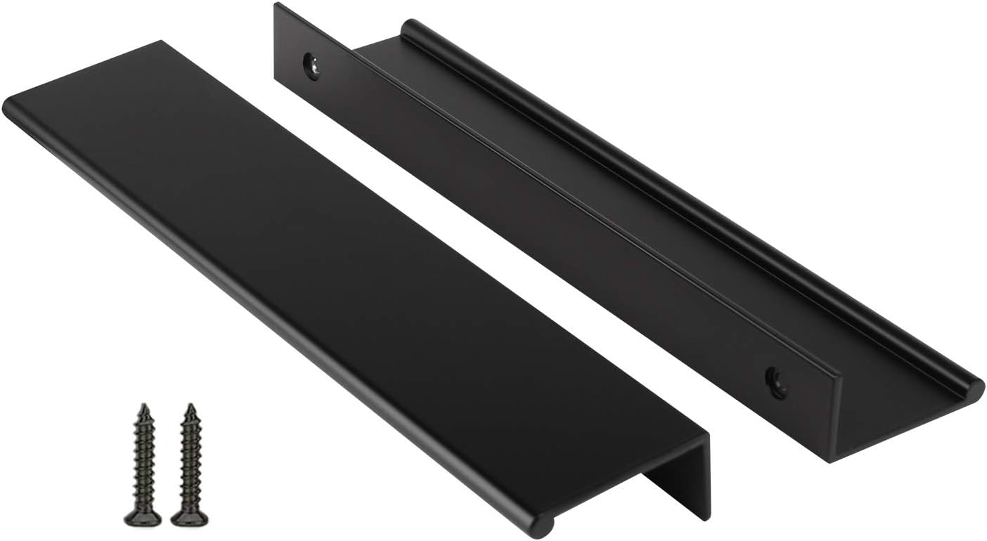 5 Pzas Tiradores Gabinete 6-1/4pulg Negro Aleación Aluminio