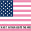 Bandera USA rosa 3x5ft texto inglés poliéster 100D