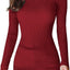 Suéter cuello alto acanalado mujer punto sexy ajustado