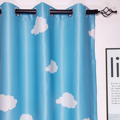 1 Cortina opaca para niños blancas y azules