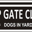 Letrero aluminio Keep Gate Closed Dogs 10x3.5" resistente