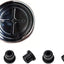 Kit emblemas redondos fibra carbono negro para autos