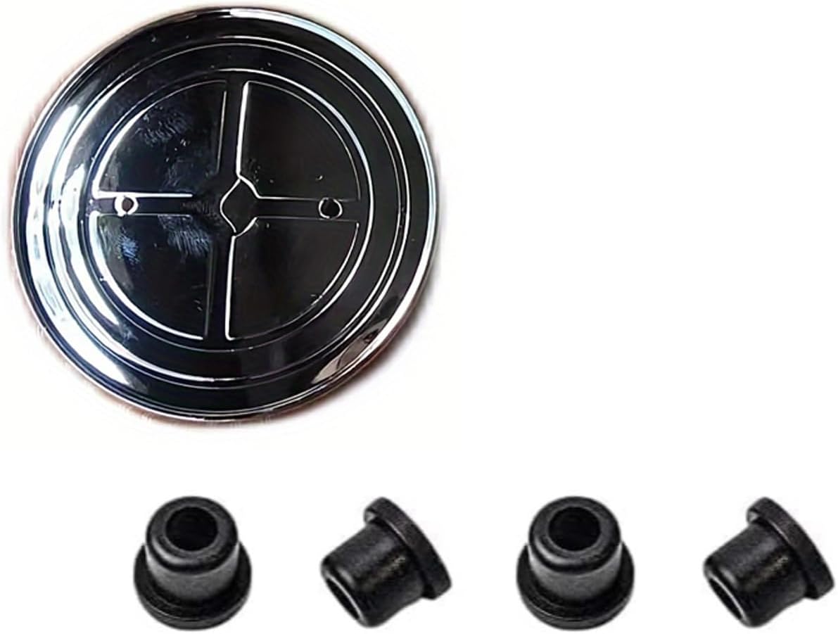 Kit emblemas redondos fibra carbono negro para autos
