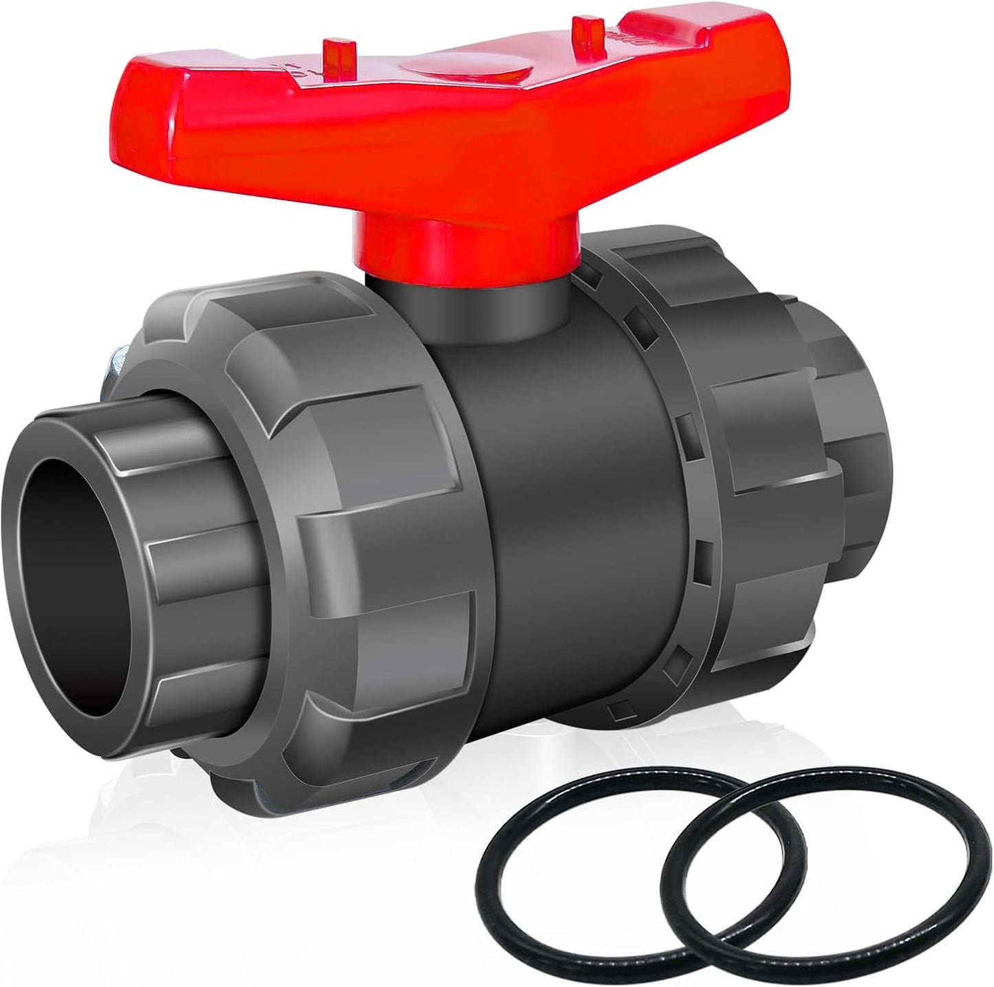 Válvula bola UPVC 2pulg doble flujo completo con juntas EPDM