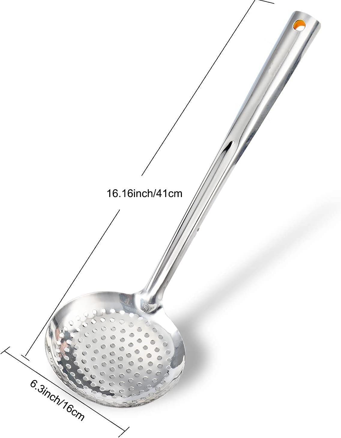 Desnatador acero inox 16cm cucharón ranurado con manija ABS
