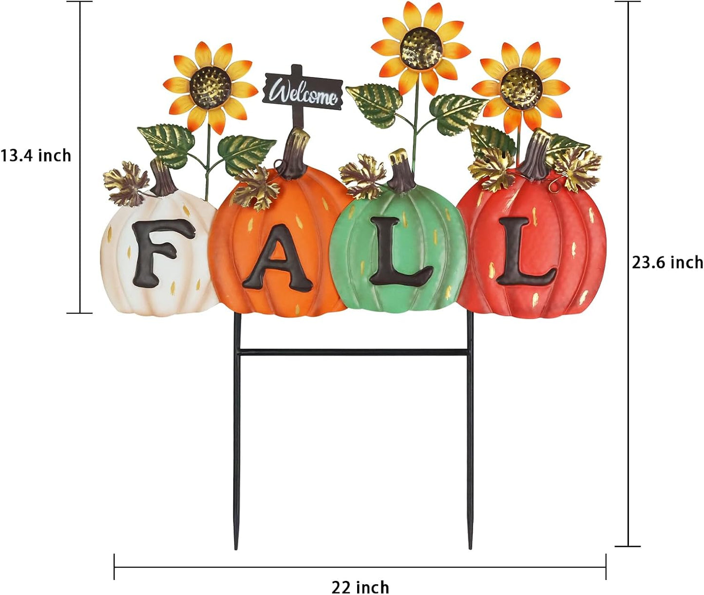 Letras de otoño con calabaza estacas decorativas jardín