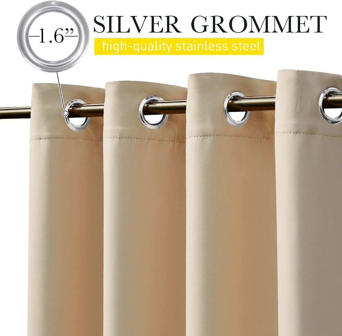 2 Cortinas opacas impermeables 84x108" beige