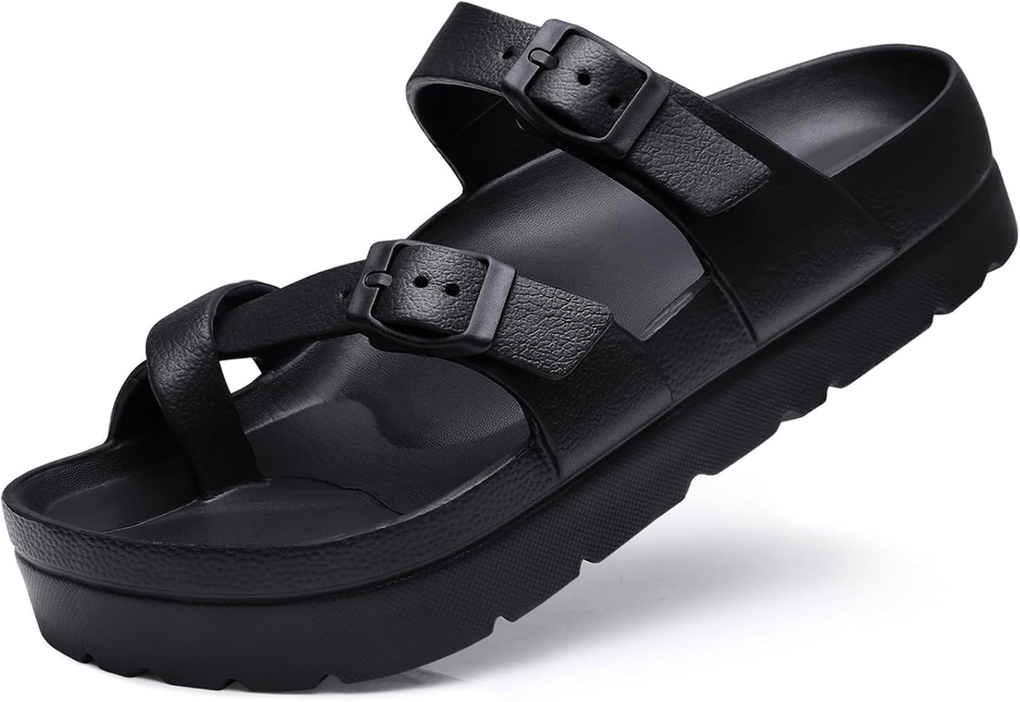 Sandalias plataforma mujer espuma hebilla ajustable playa