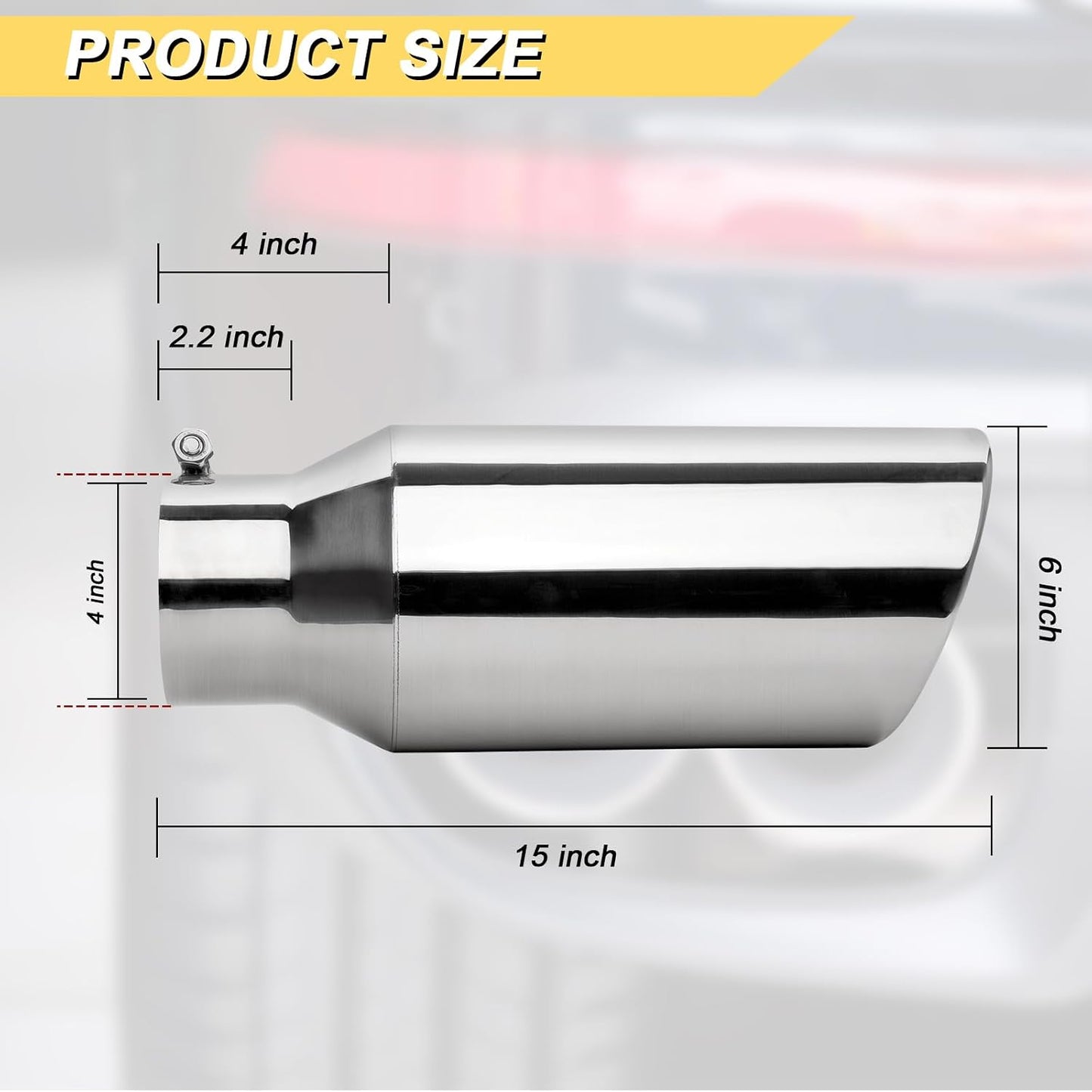 Tubo escape acero inox 4x6" 15" atornillado