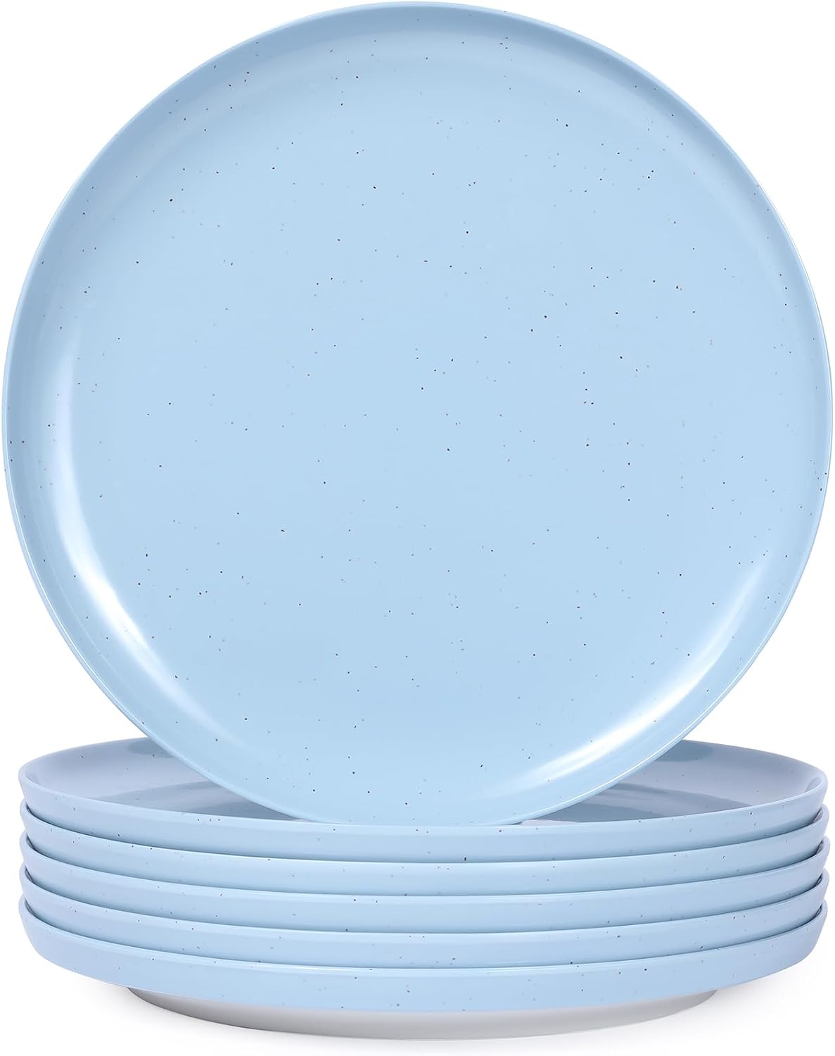 Set 6 Platos Melamina 10.25pulg Azul Beige Resistentes
