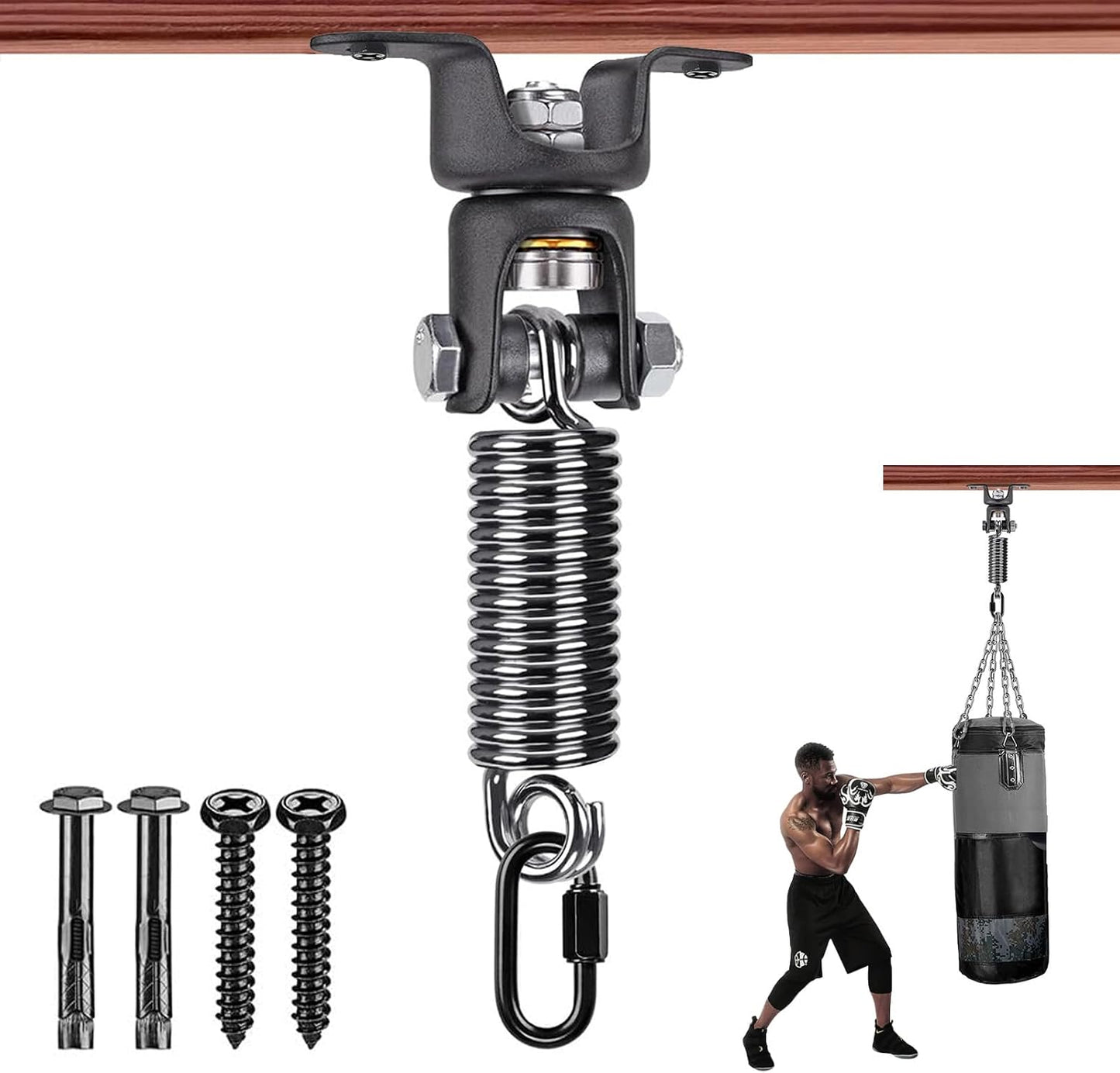 Soporte bolsa de boxeo techo con tornillos y rodamientos