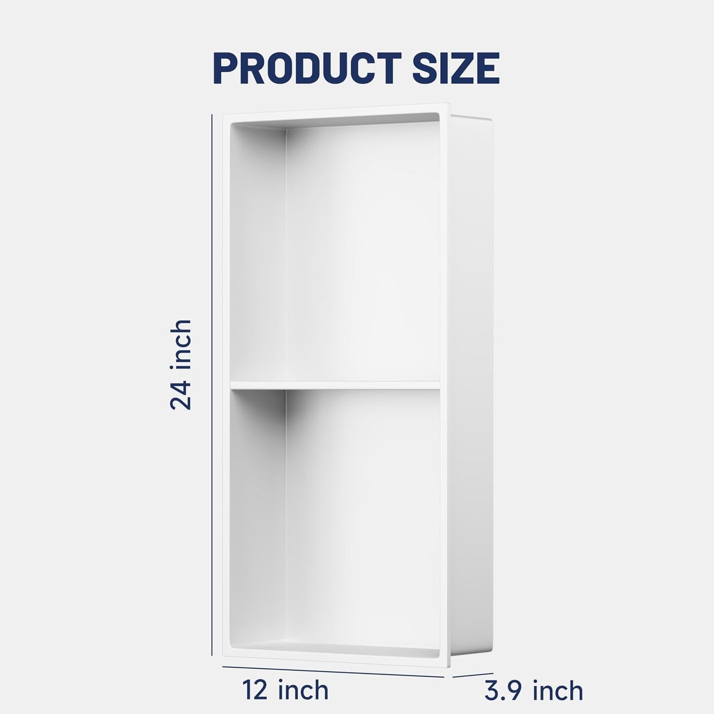 Nicho ducha acero inox 24x12pulg color blanco