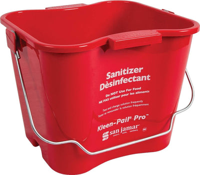 Cubo desinfectante plástico 6qt rojo set 12