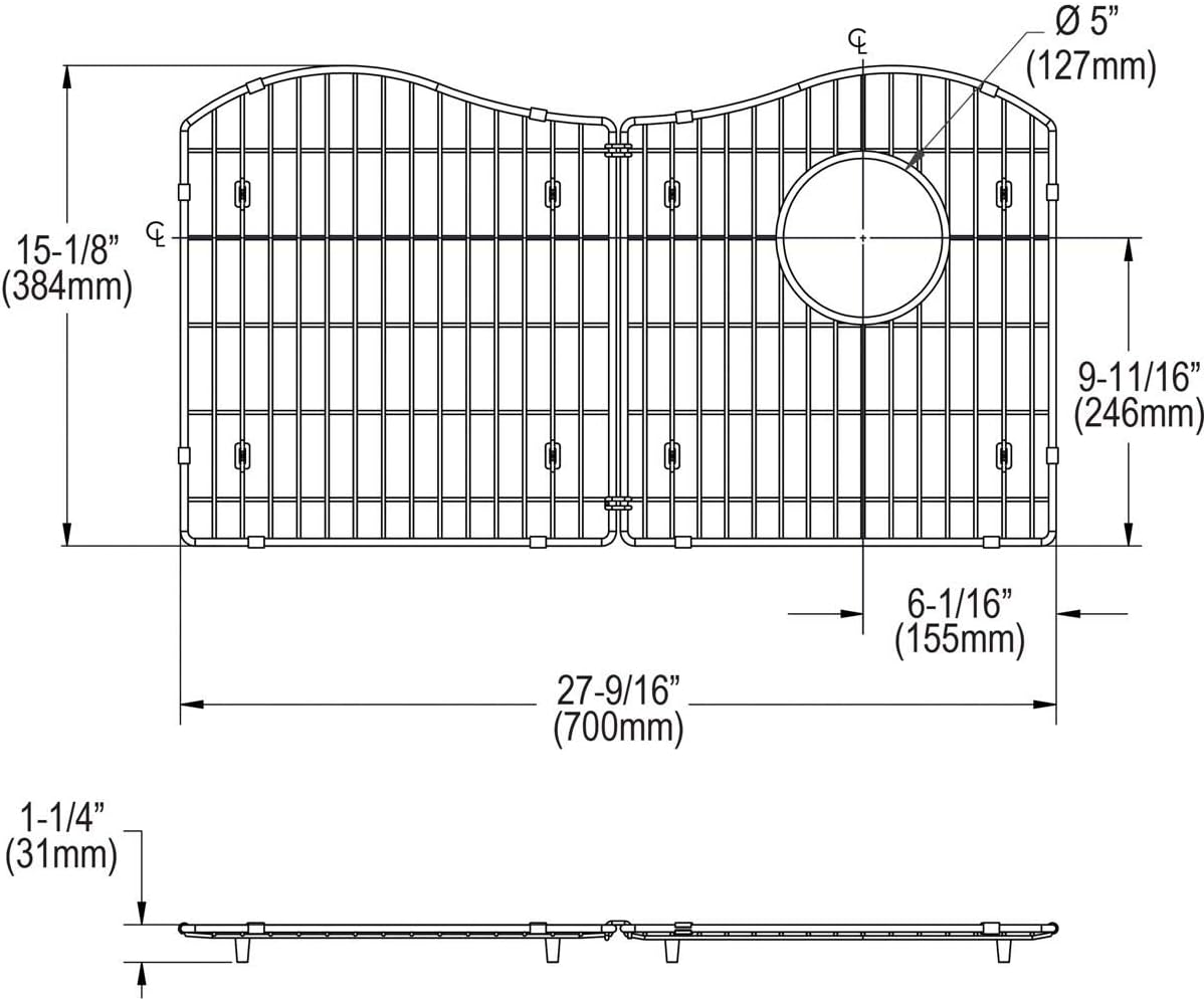 Rejilla inferior acero inox LKOBG3017RSS