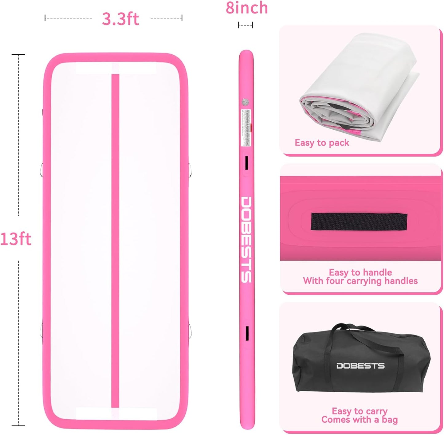 Colchoneta gimnasia inflable 6.6-20ft para yoga y