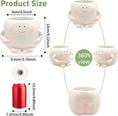 Maceta cara sonriente 3.5pulg con drenaje para plantas