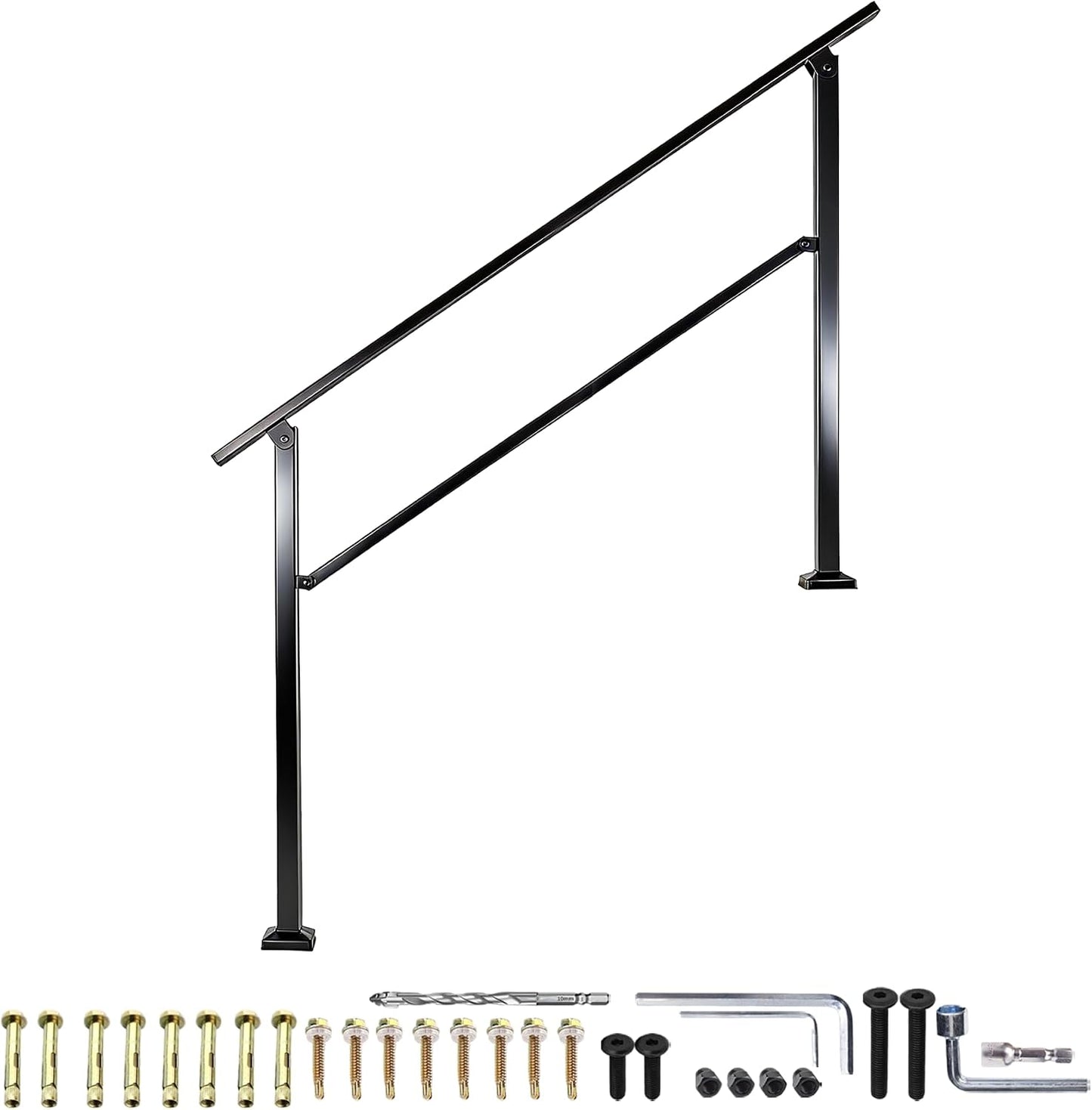 Barandilla hierro forjado escalera exterior 3-4 escalones