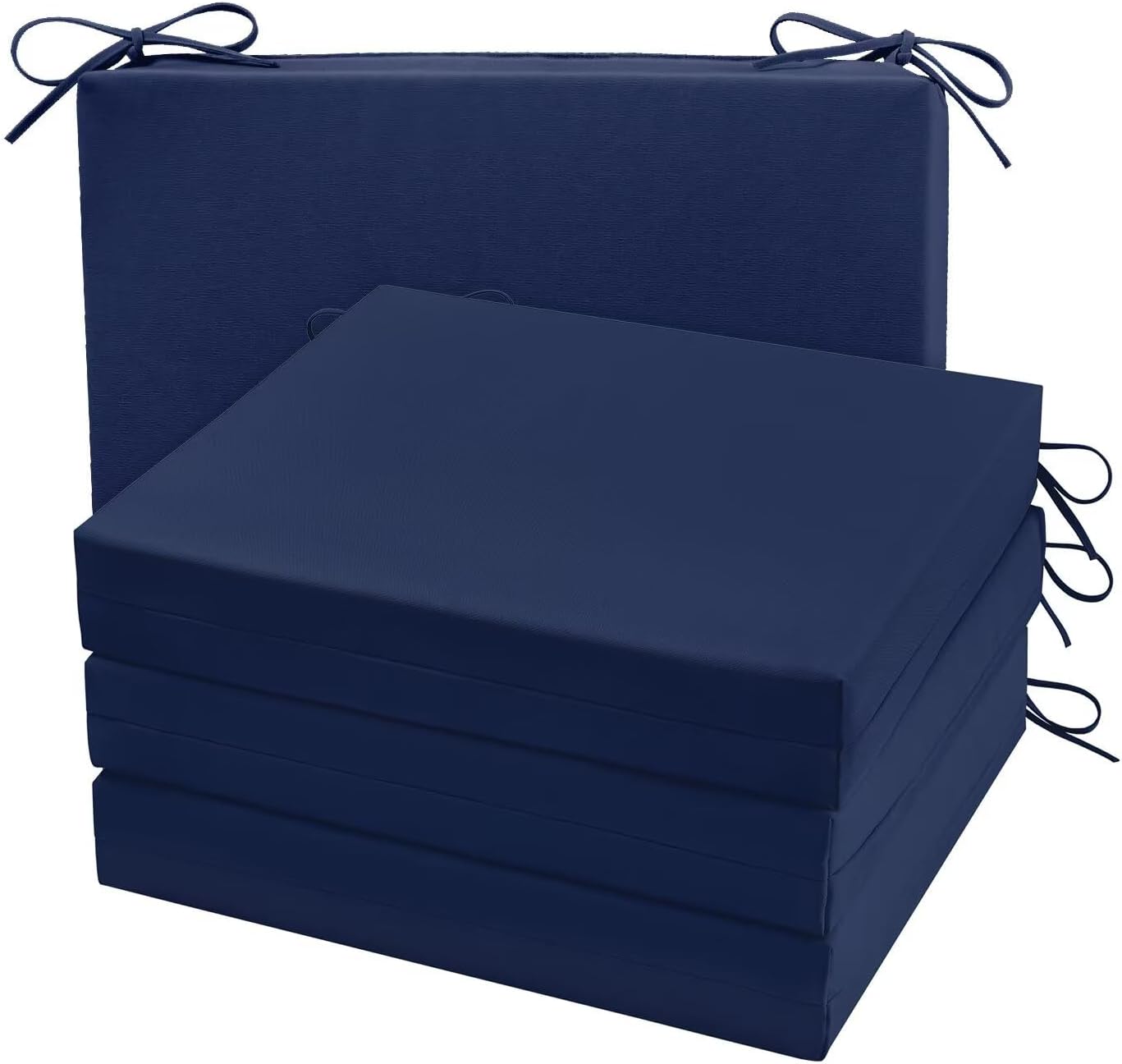 4 Cojines silla exterior impermeables 18.5x16" azul marino