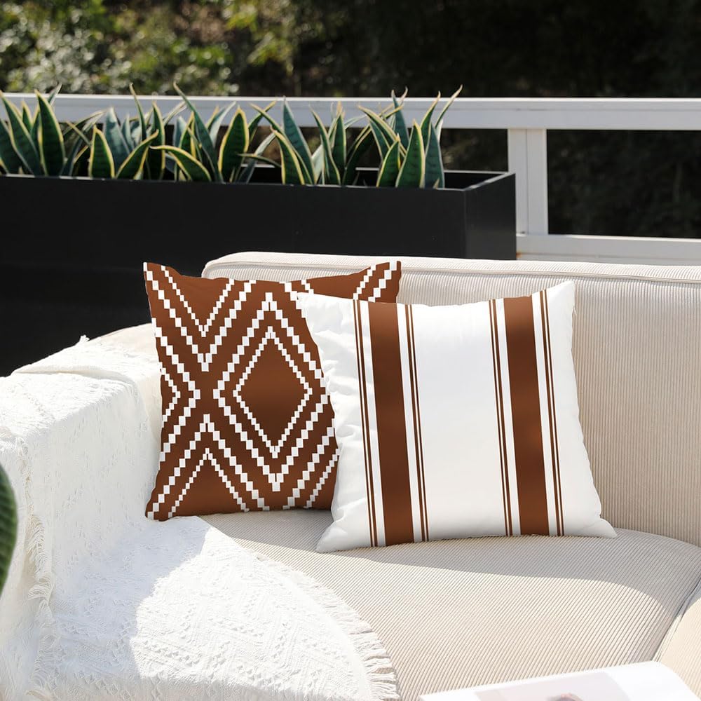 Set 4 fundas almohada 20x20pulg impermeables exteriores