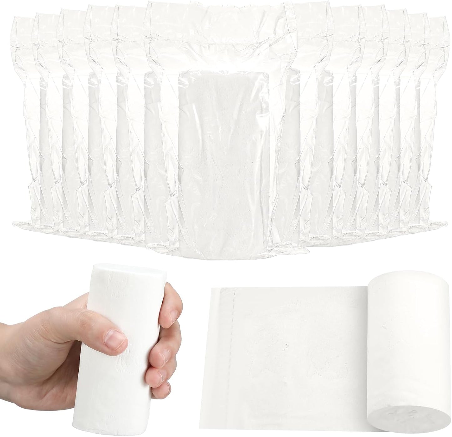 12 Rollos Papel Higiénico Viaje Sin Núcleo Compacto