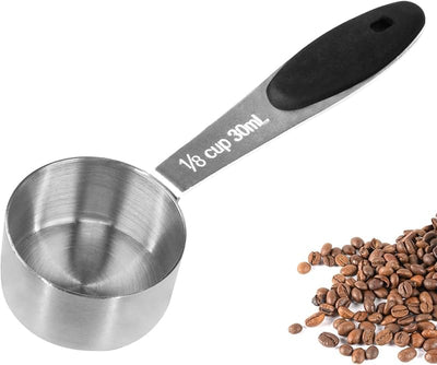 Taza medidora acero inox 1/8 taza con mango silicona