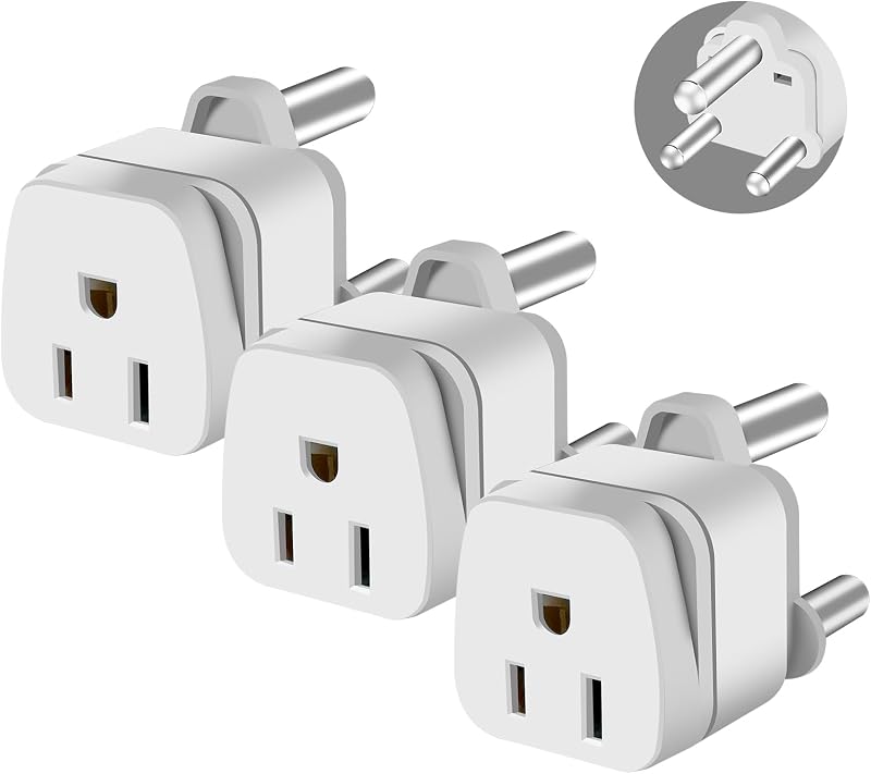 Adaptador enchufe Sudáfrica tipo M paquete 3