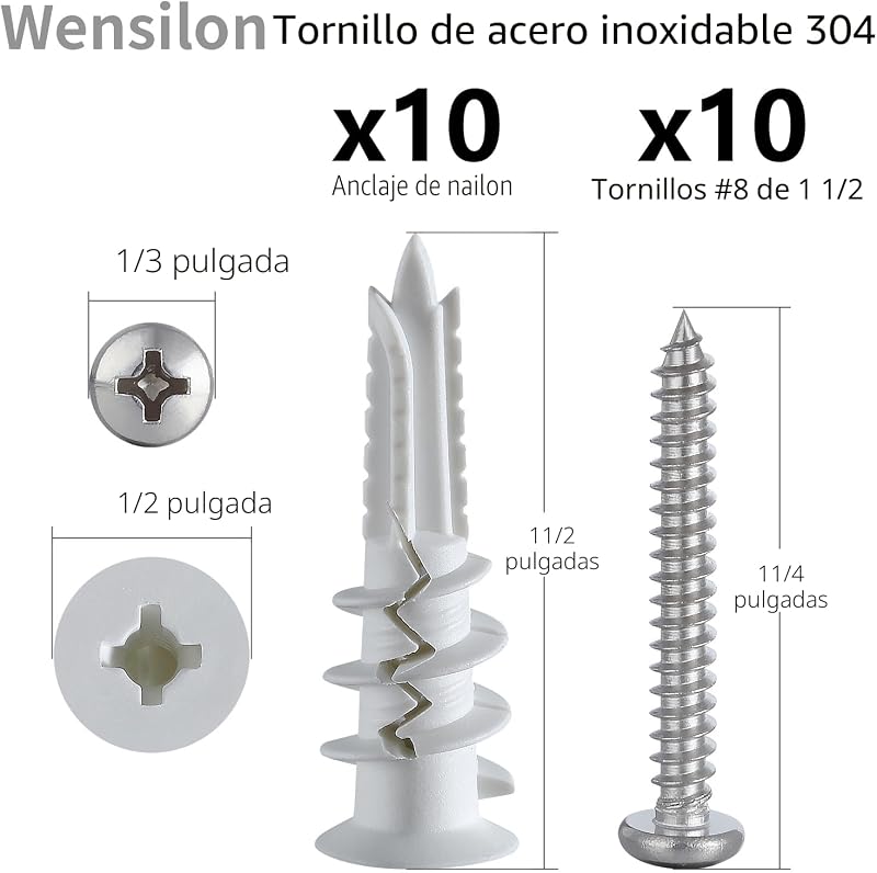 Kit anclajes autoperforantes para yeso hormigón 182 pzas