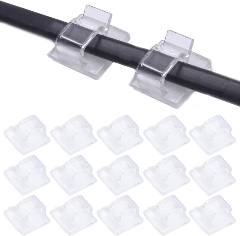 100 Clips Adhesivos para Cables TV PC Laptop