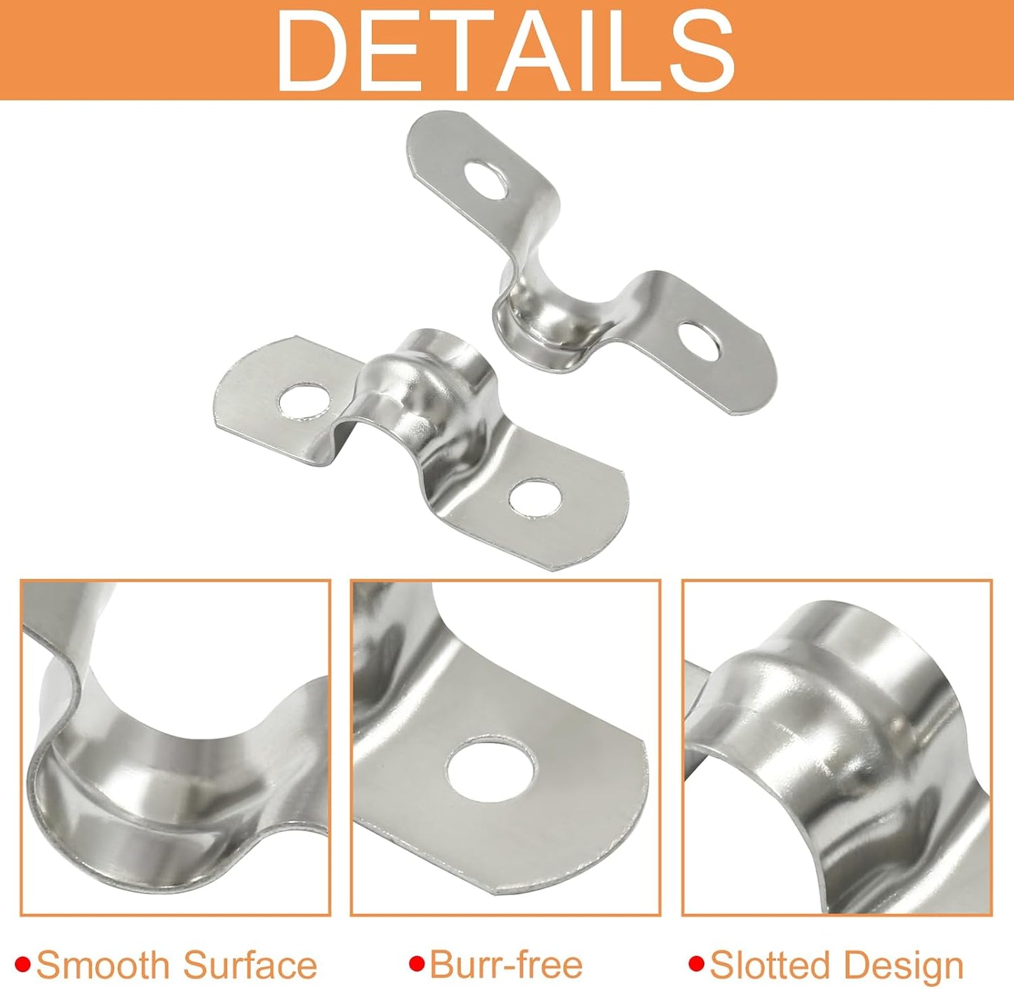 50 Correas Acero Inox 304 para Tubo Rígido 0.31"