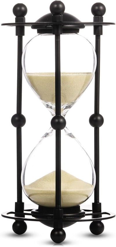 Reloj arena 15 min decorativo metal negro arena albaricoque