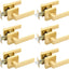 Set 6 manijas puerta sin llave acabado latón satinado