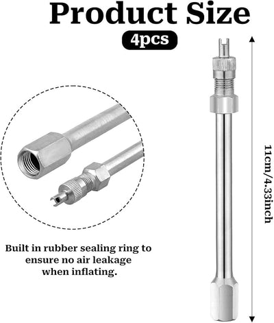Extensión válvula 4pulg latón cromado para neumáticos RV camión