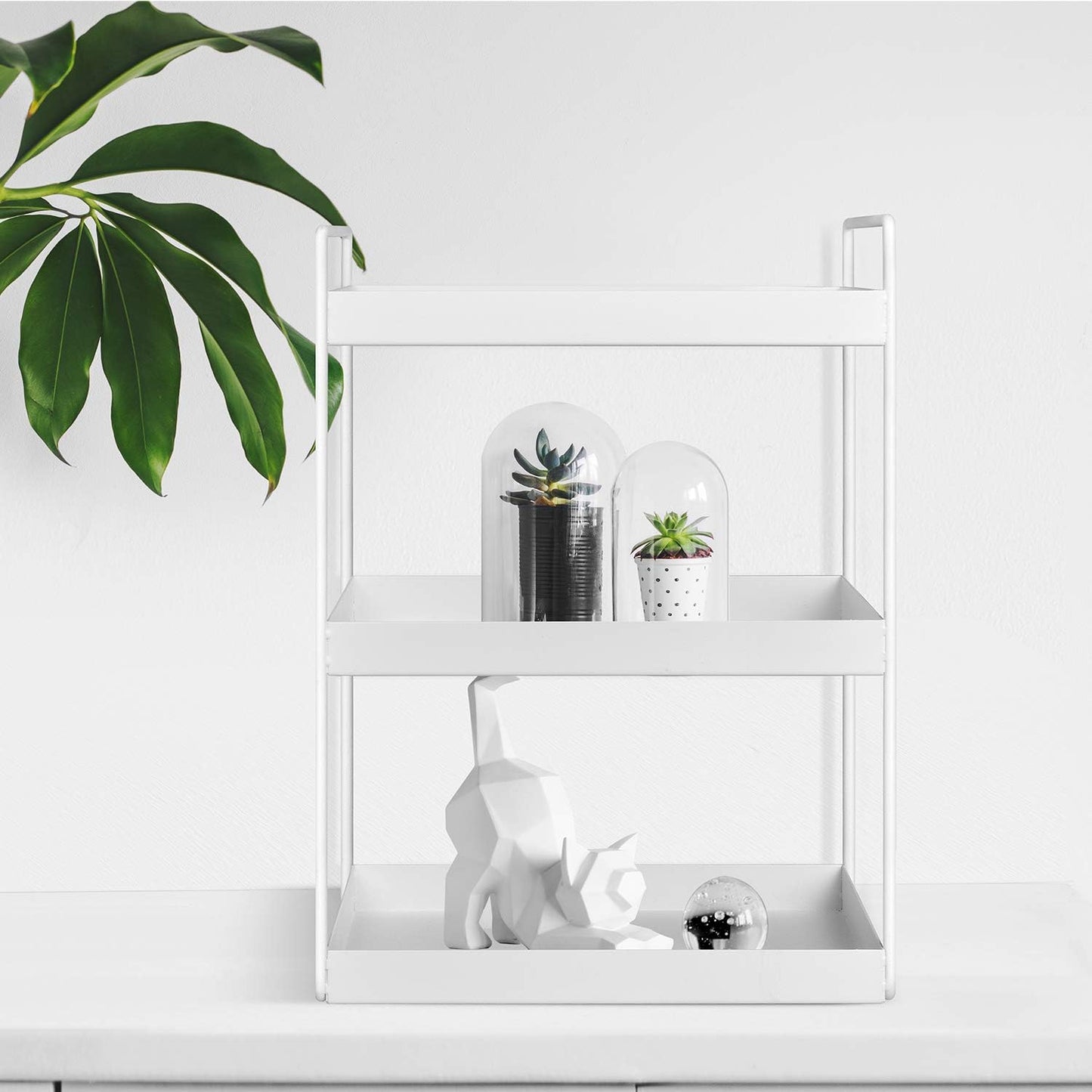 Organiz. encimera baño bandeja tocador 3 niveles blanco