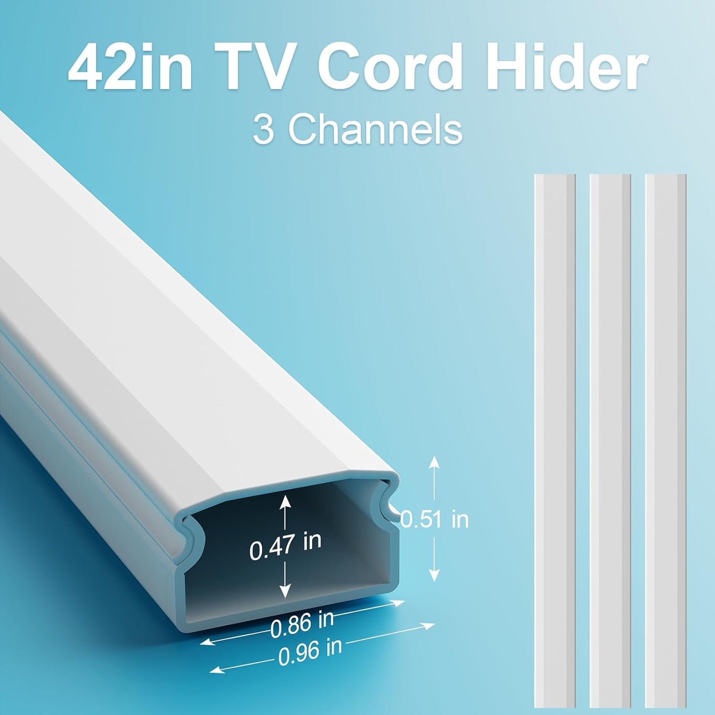 Kit gestión cables pared 42pulg blanco ancho 0.98