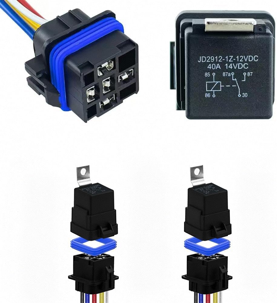 Kit relé automotriz impermeable 12V 30/40A 5 pines pack 2
