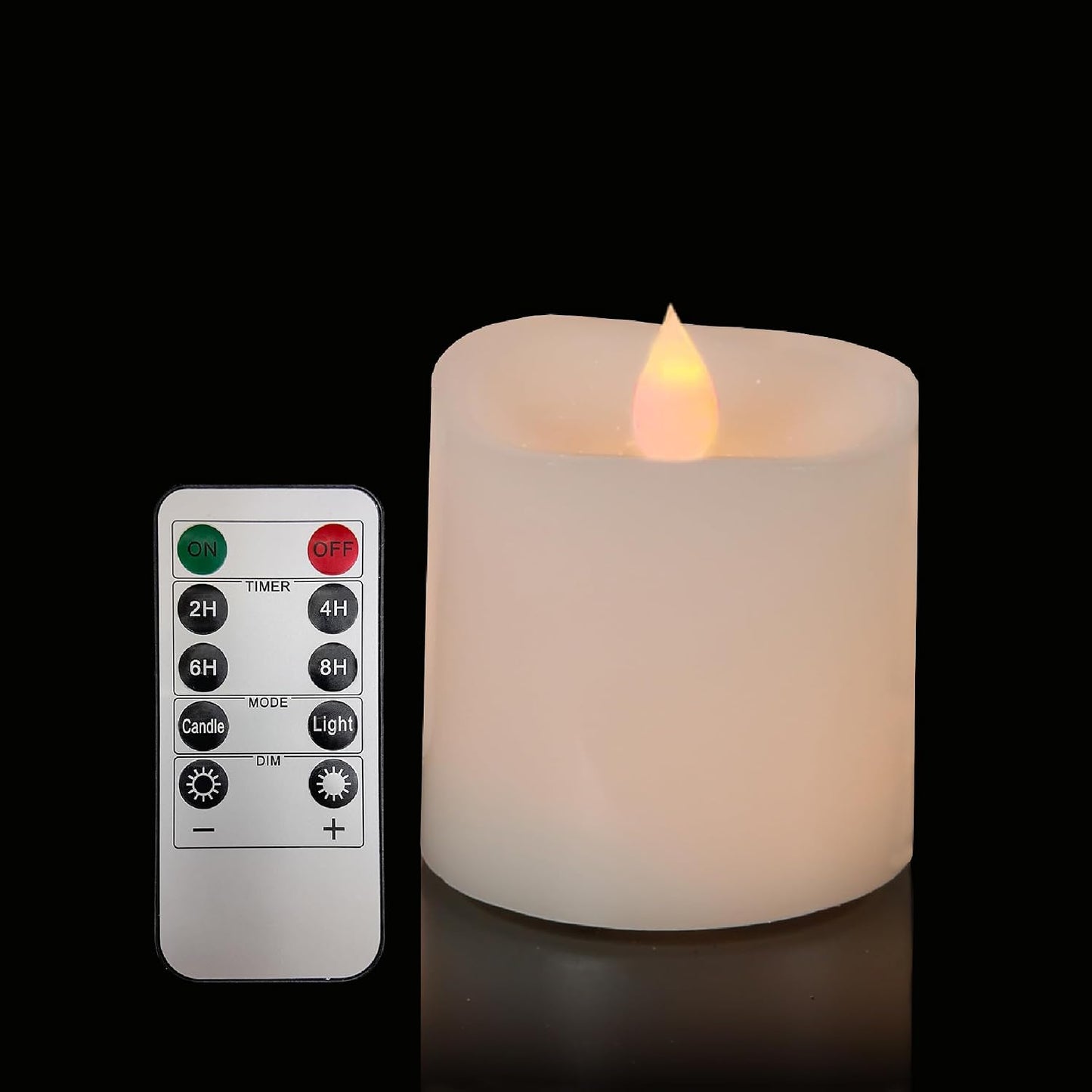 Set velas LED parpadeantes 3x3" cera real 600h temporizador