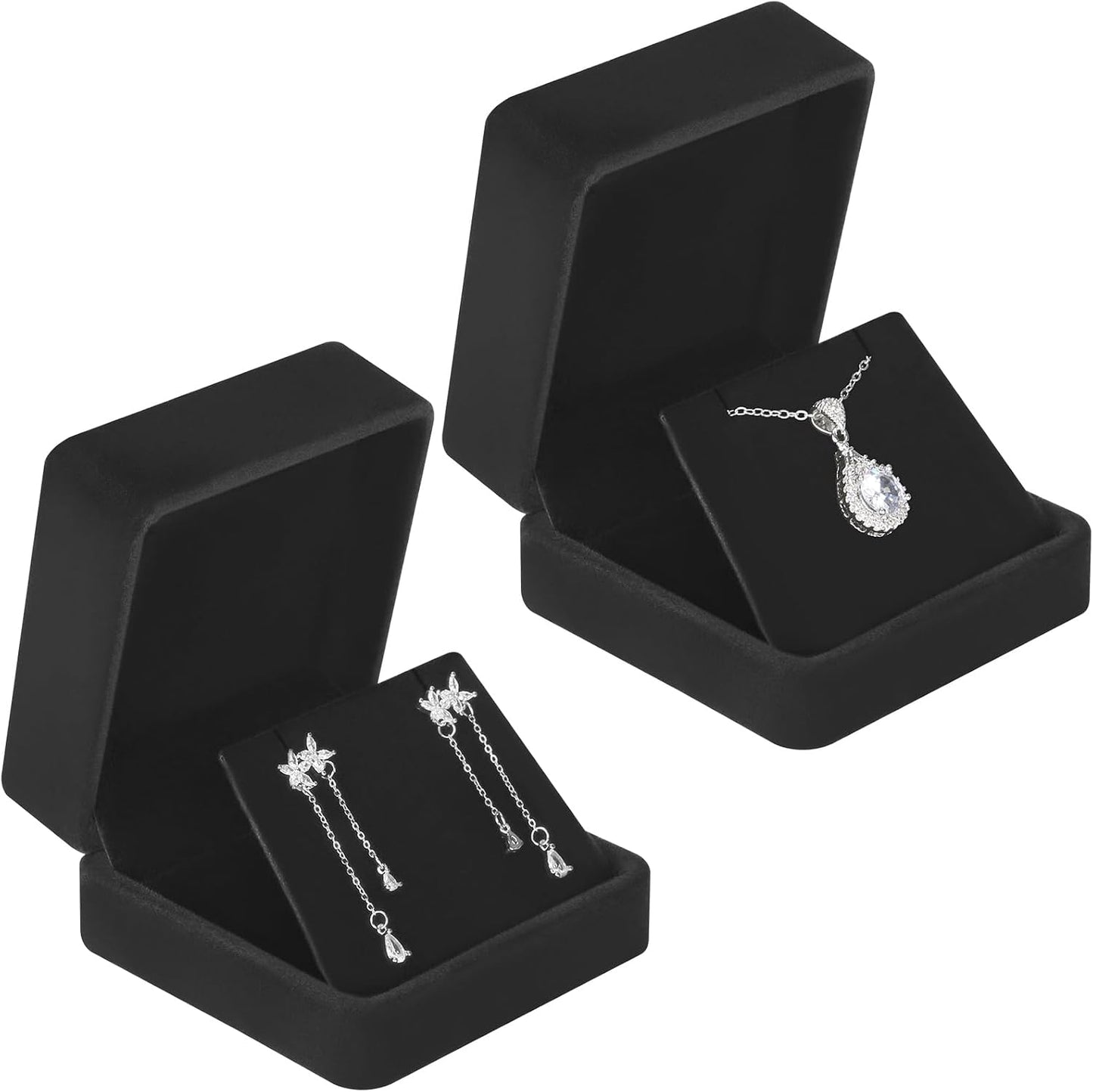 Estuche joyas terciopelo 2 pzas con soporte