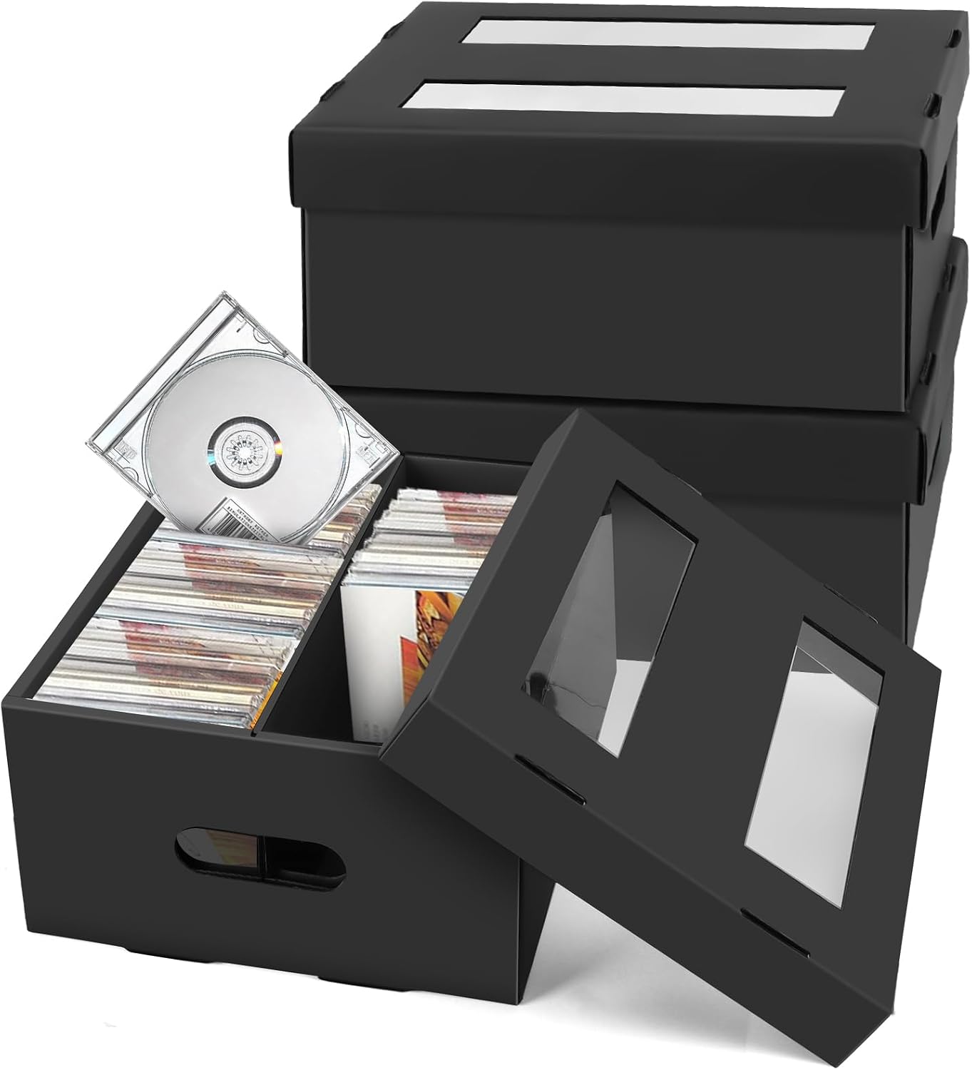 Caja almacenamiento CD 2 compartimentos 3 Pzas 180 joyas