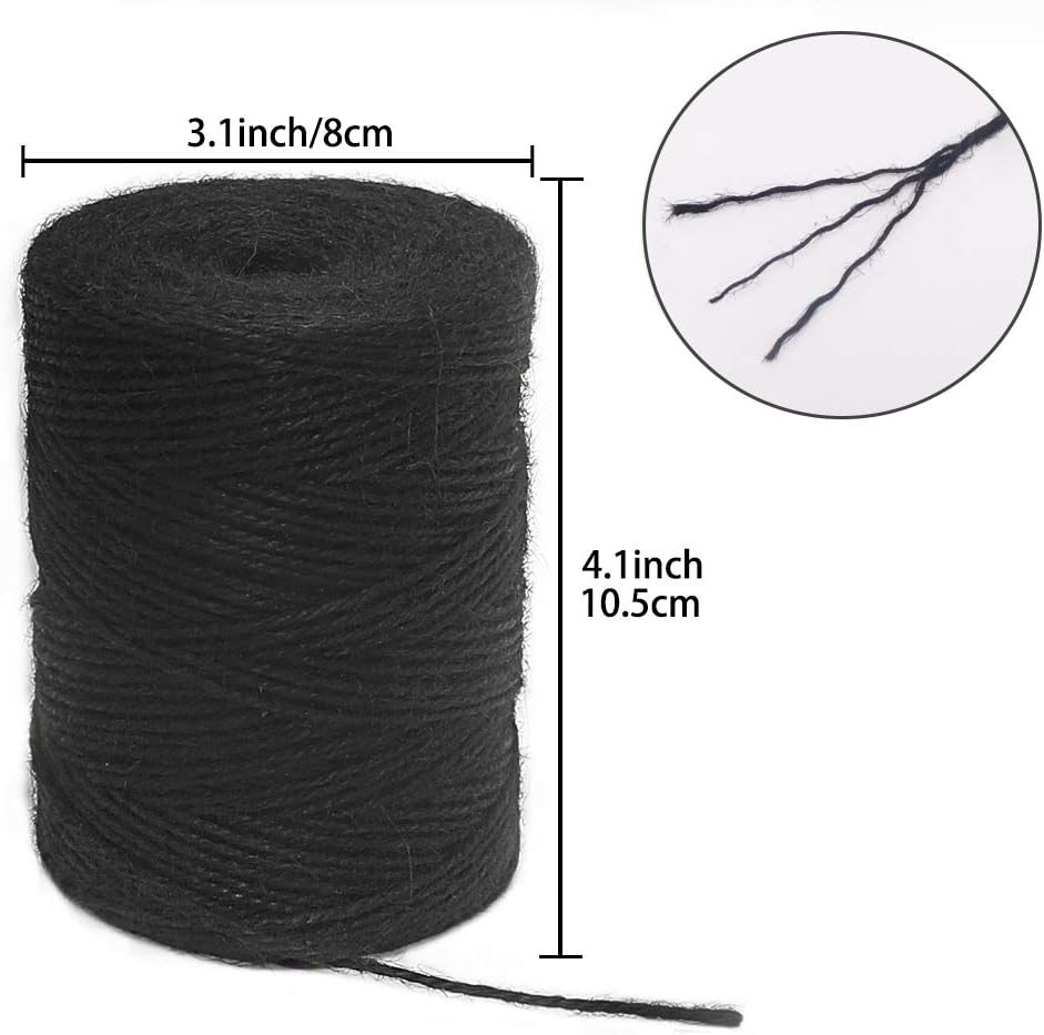 Hilo yute negro 2mm para manualidades y jardín
