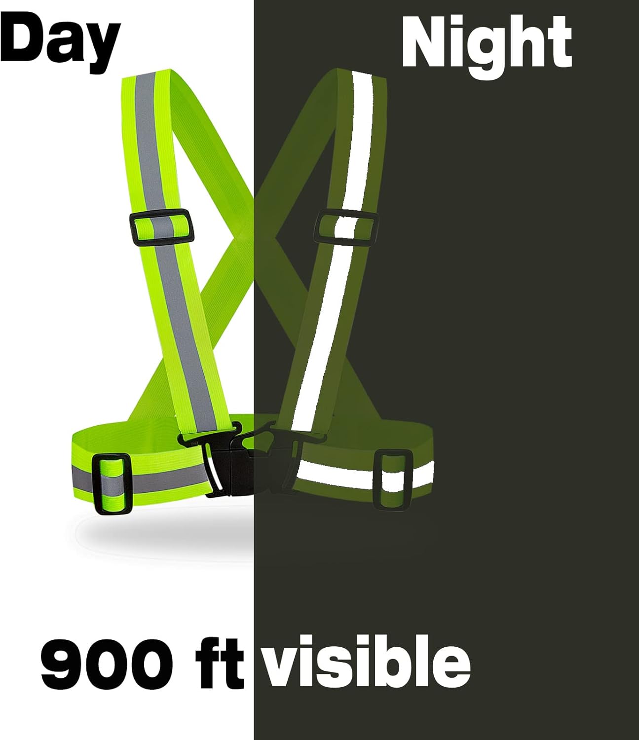 2 Chalecos Seguridad Hi Vis Ajustables Neón Reflectantes