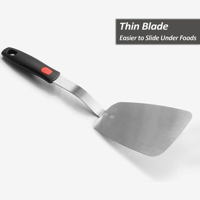 Espátula acero inox mango silicona para sartén
