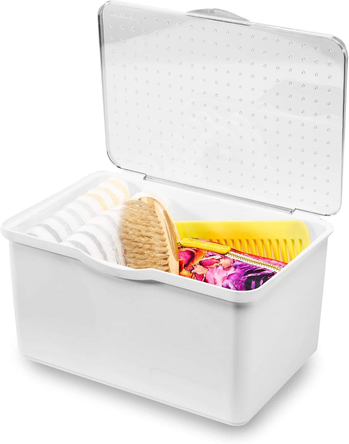 Papelera Apilable con Tapa de Plástico para Oficina y Hogar